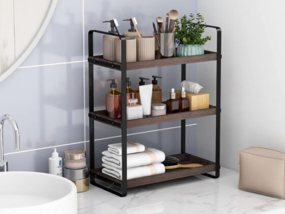 Amazon is selling a 'stylish'  bathroom counter organizer for only  that 'holds so much'