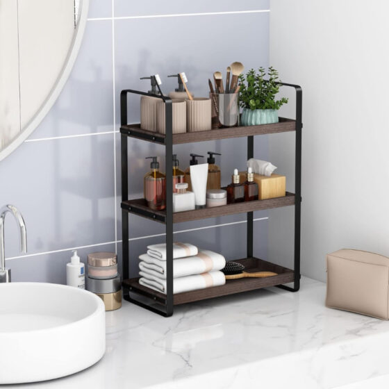 Amazon is selling a 'stylish'  bathroom counter organizer for only  that 'holds so much'