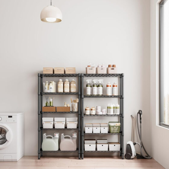 Amazon is selling a  5-tier metal wire storage shelf for , and shoppers say it's 'strong and stable'