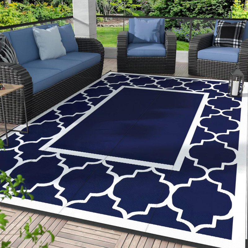 Amazon is selling a reversible indoor and outdoor area rug for $22 that's 'stylish and durable'