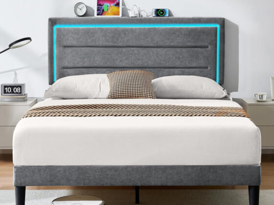 Amazon is selling this 0 bed frame with a charging station for 0 that's 'sleek' and 'sturdy'