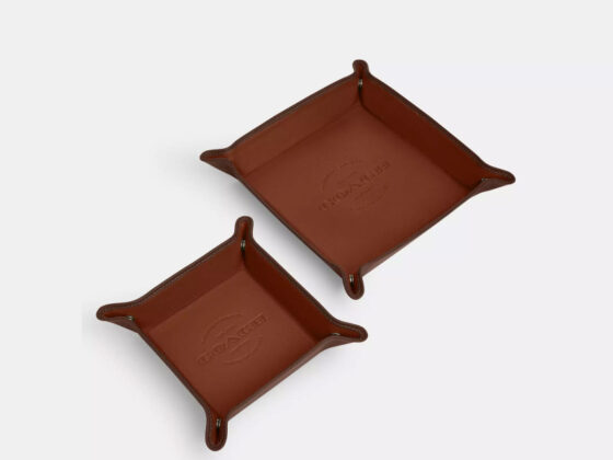 Coach Outlet is selling a 0 set of 'quality' leather valet trays for only 