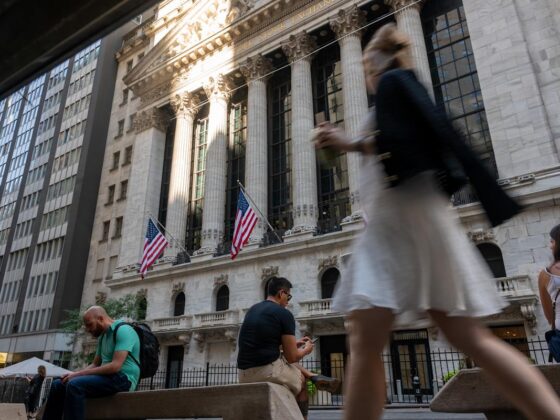 Dow slides, Nasdaq jumps to record as tariffs kick in, Trump nominates Fed board member