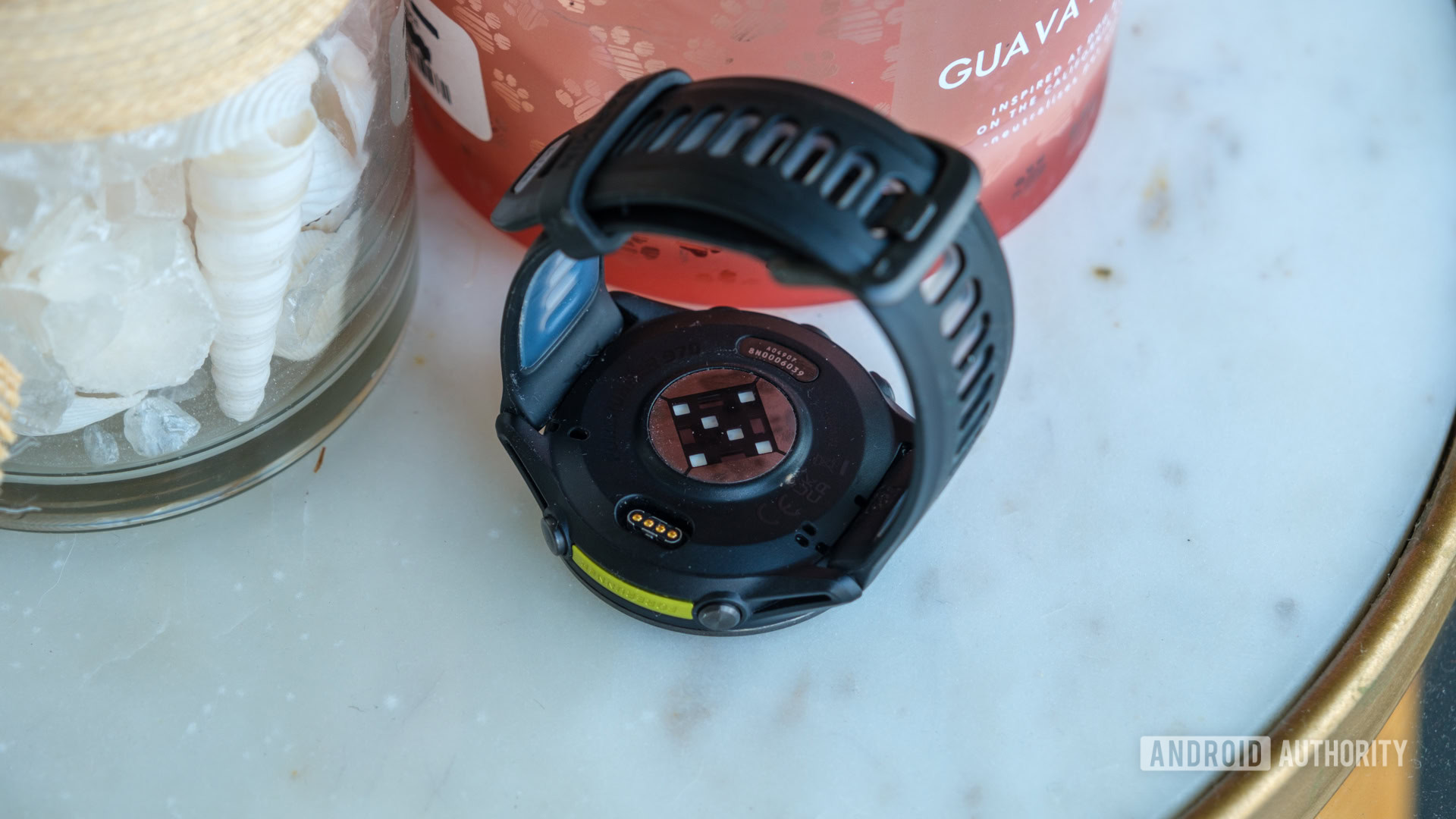 Garmin Forerunner 970 sensor and charger upside down
