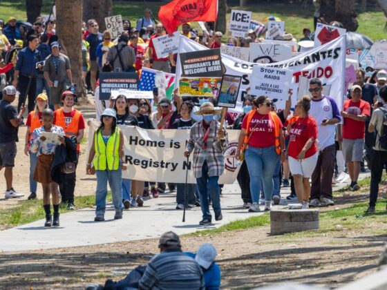 Labor groups protest renewed immigration raids in Los Angeles