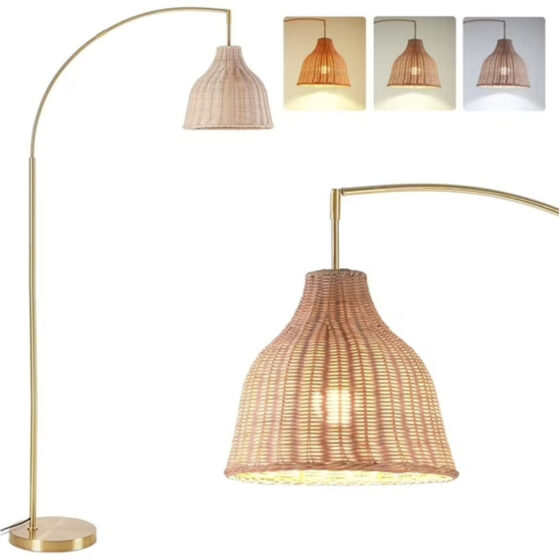Walmart is selling a 'beautiful' 0 rattan floor lamp for only  with 'perfect' lighting