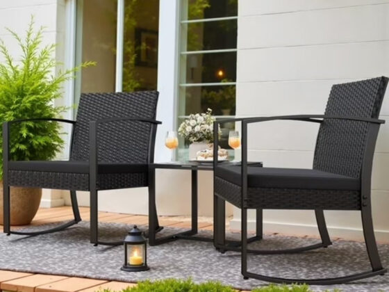 Walmart is selling a 0 rocking chair patio set for  that buyers call 'very comfy'