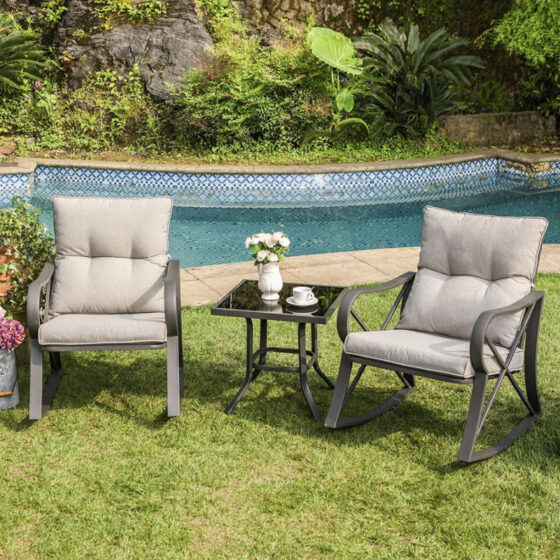 Walmart is selling a 9 patio set with rocking chairs for 3 that's 'comfortable and attractive'