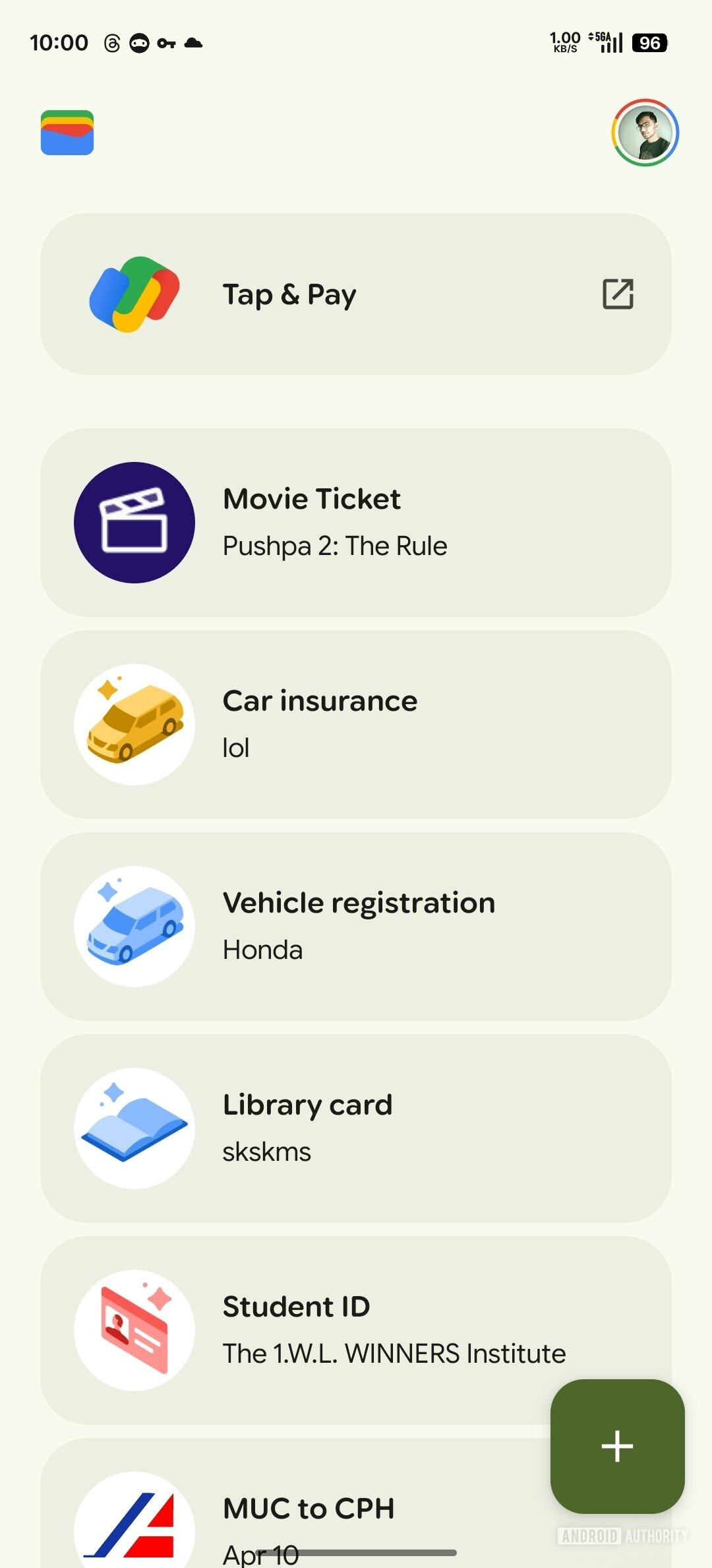 Google Wallet Tap & pay shortcut