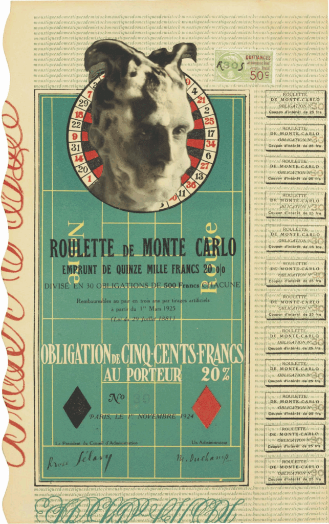 The Avant-Garde and Bitcoin: Decentralized Money Didn't Come From Nowhere 2 Monto Carlo bonds, by avant-garde artist Marcel Duchamp