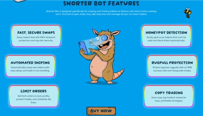 Snorter Bot features